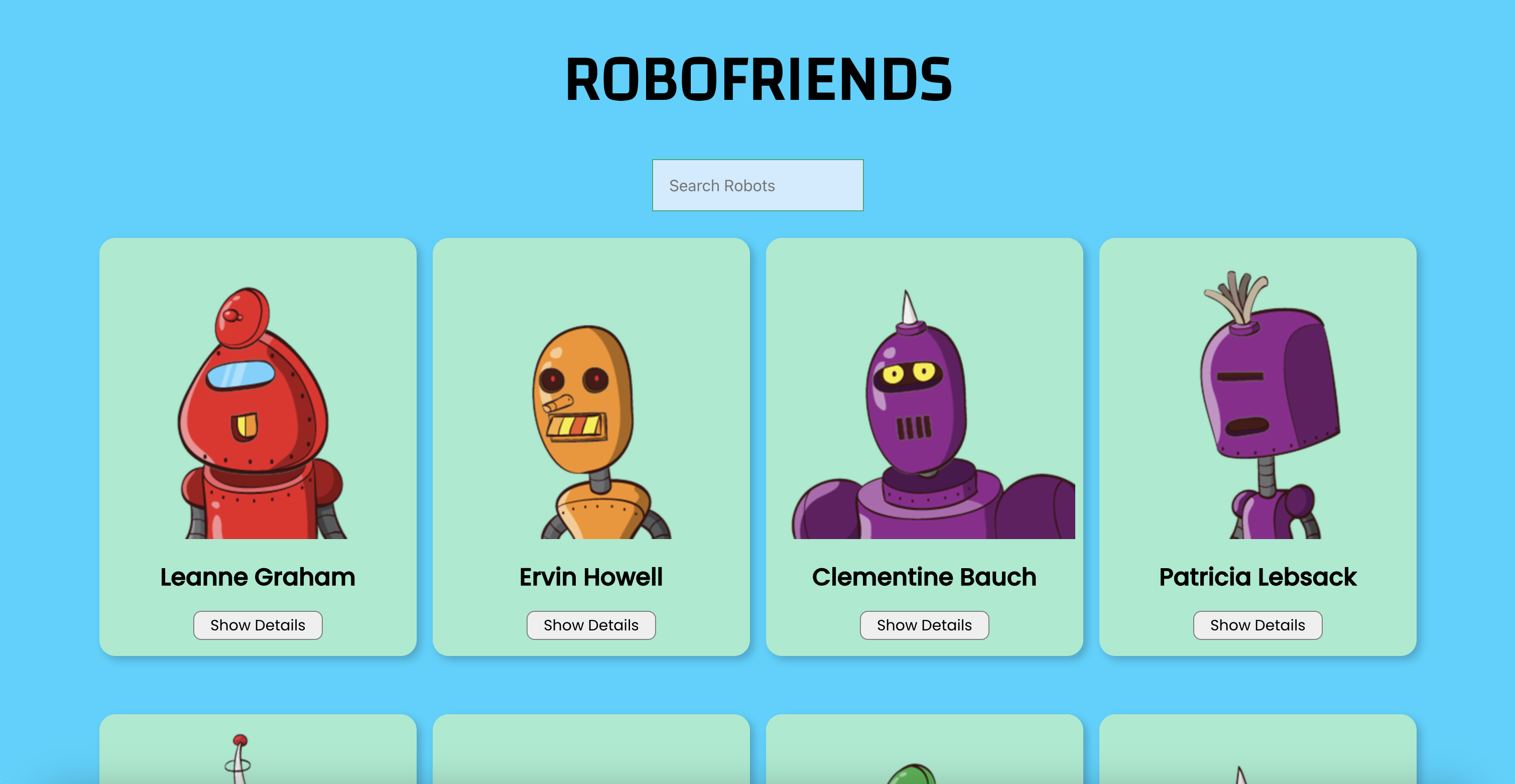 Robofriends webpage